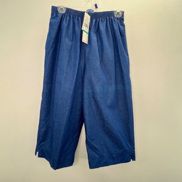 Alfred Dunner Capri Denim Pants 16P Petite Blue Elastic Waist Pull On NWT - Picture 2 of 5